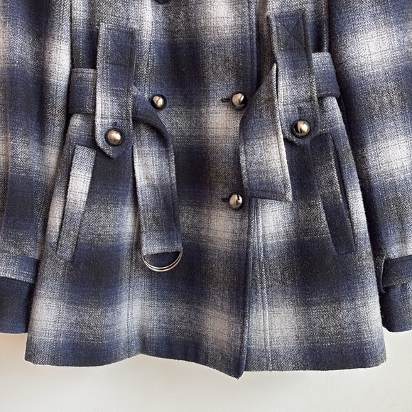 Miss Sixty Plaid Double-Breasted Coat Size  XS - Picture 3 of 9